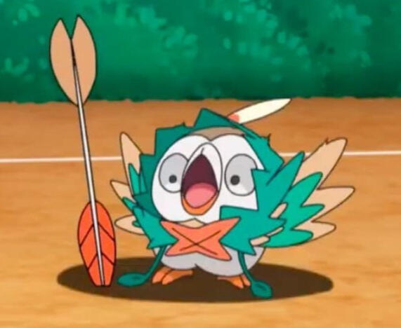 picture of rowlet scared of arrow